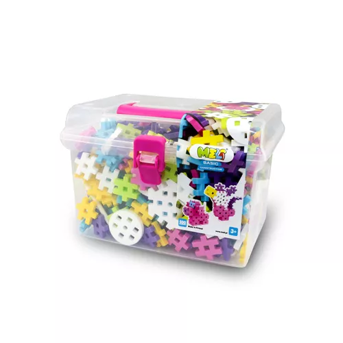 Bloques Meli Basic Constructor Pink Travel Box 500 – 500 piezas con mecanismos en rosa, maletín de viaje
