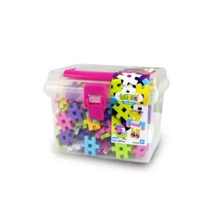 Bloques Meli Basic Pink Travel Box 250 – 250 piezas medianas en rosa, maletín de viaje