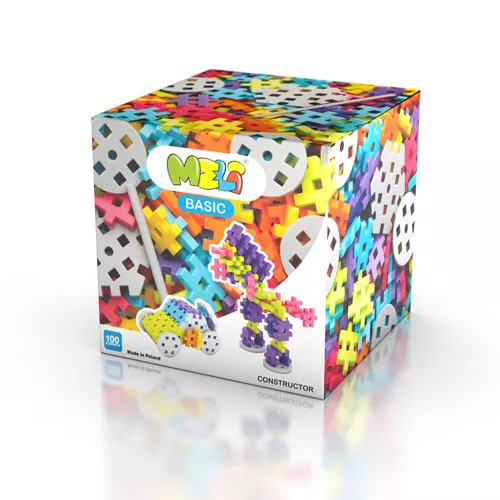 Bloques Meli Basic Constructor 100 – 100 piezas medianas con mecanismos