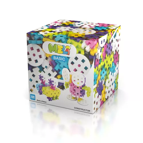 Bloques Meli Basic Constructor Pink 100 – 100 piezas con mecanismos en rosa