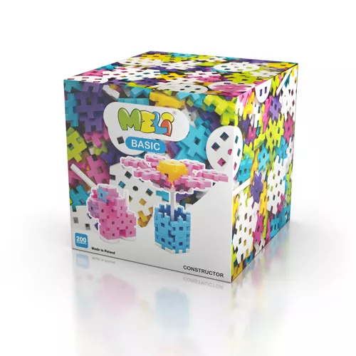Bloques Meli Basic Constructor Pink 200 – 200 piezas con mecanismos en rosa