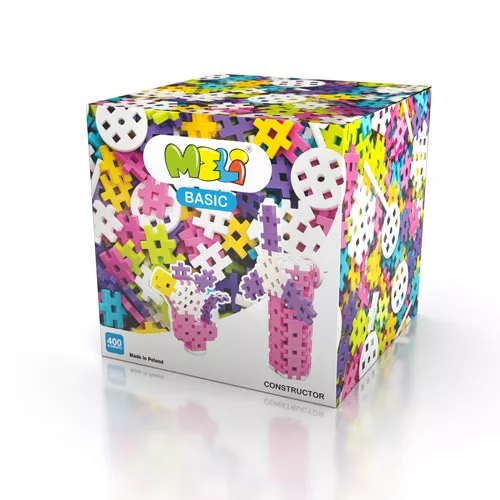 Bloques Meli Basic Constructor Pink 400 – 400 piezas con mecanismos en rosa