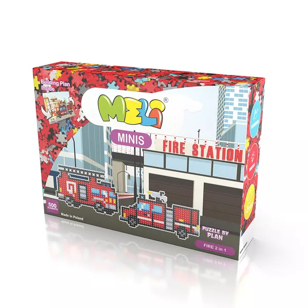 Bloques Meli Minis Fire 2in1 – set 2 modelos, piezas pequeñas (+3 años)