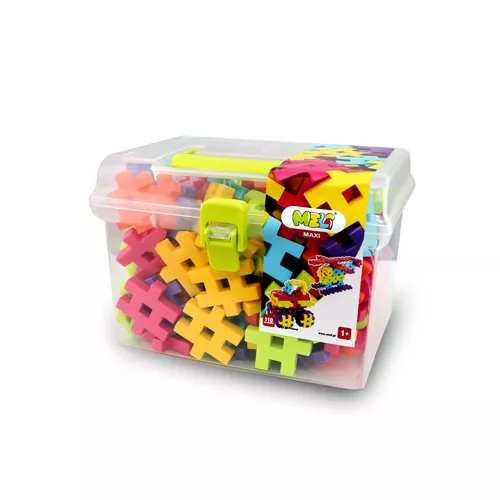 Bloques Meli Maxi Travel Box 110 – 110 piezas grandes en maletín de viaje