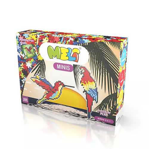 Bloques Meli Minis Birds 2in1 – set 2 modelos, piezas pequeñas (+3 años)