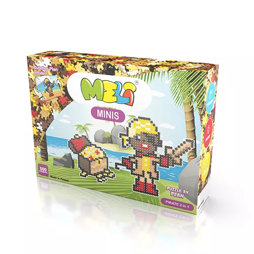 Bloques Meli Minis Pirate 2in1 – set 2 modelos, piezas pequeñas (+3 años)
