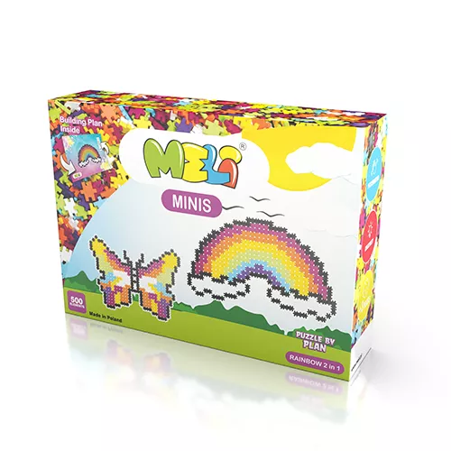 Bloques Meli Minis Rainbow 2in1 – set 2 modelos, piezas pequeñas (+3 años)