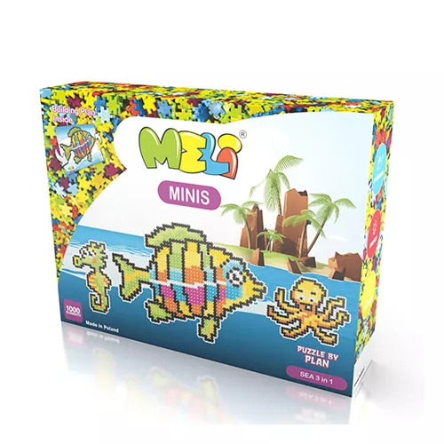 Bloques Meli Minis Sea 3in1 – set 3 criaturas marinas, piezas pequeñas (+3 años)