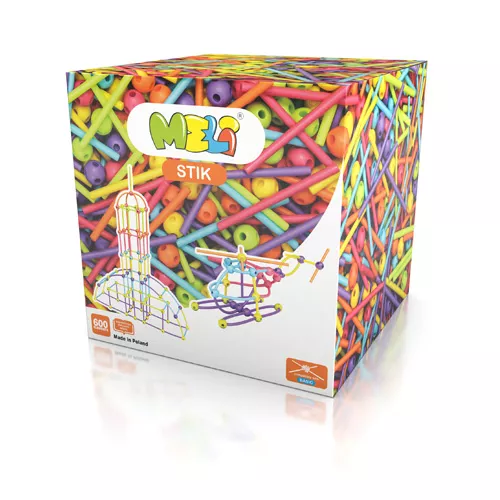 Bloques Meli Stik 600 – set de construcción de 600 piezas flexibles