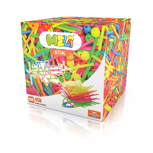 Bloques Meli Stik Neon 600 – 600 piezas flexibles en colores neón