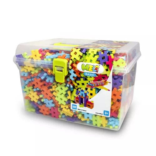 Bloques Meli Basic Travel Box 1000 – 1000 piezas medianas en maletín de viaje