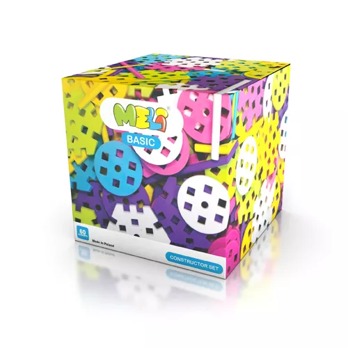 Bloques Meli Basic Constructor Pink 60 – 60 piezas con mecanismos en rosa