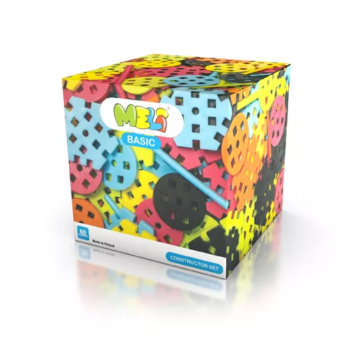 Bloques Meli Basic Constructor Set 60 – 60 piezas medianas con mecanismos