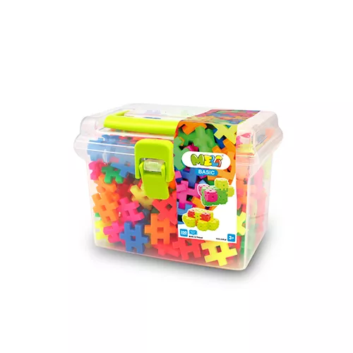 Bloques Meli Basic Neon Travel Box 250 – 250 piezas neón en maletín de viaje