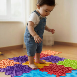 Meli Sensory Mats 6 – niño jugando sobre las alfombrillas sensoriales