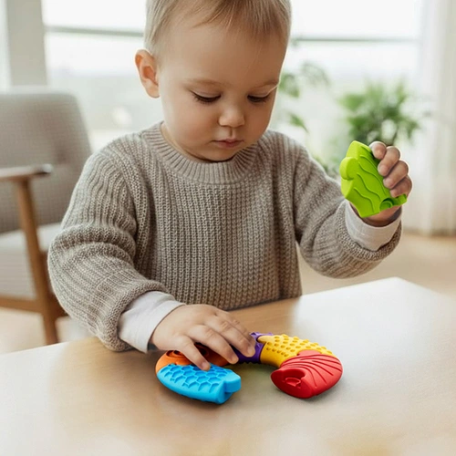 Meli Sensory Puzzle Circle – detalle de las texturas del puzle